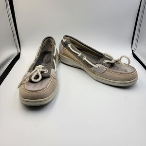 Sperry Top-Sider Womens 5M Angelfish 2-Eye Boat Shoes Sparkle Grey